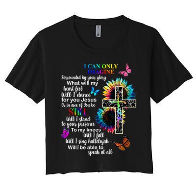 I Only Can Imagine Faith Christian Jesus God Crop Top