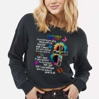 I Only Can Imagine Faith Christian Jesus God Cropped Pullover Crew