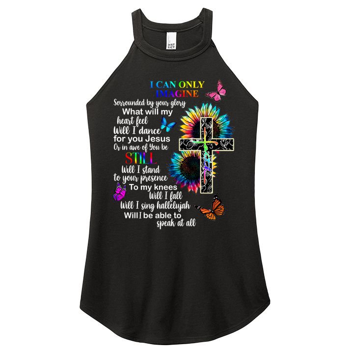 I Only Can Imagine Faith Christian Jesus God Women's Perfect Tri Rocker Tank