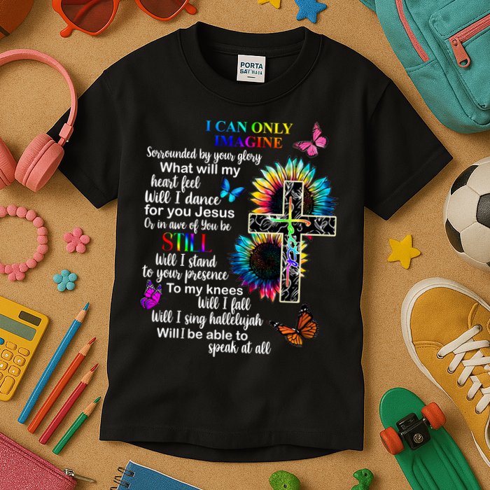 I Only Can Imagine Faith Christian Jesus God Kids T-Shirt