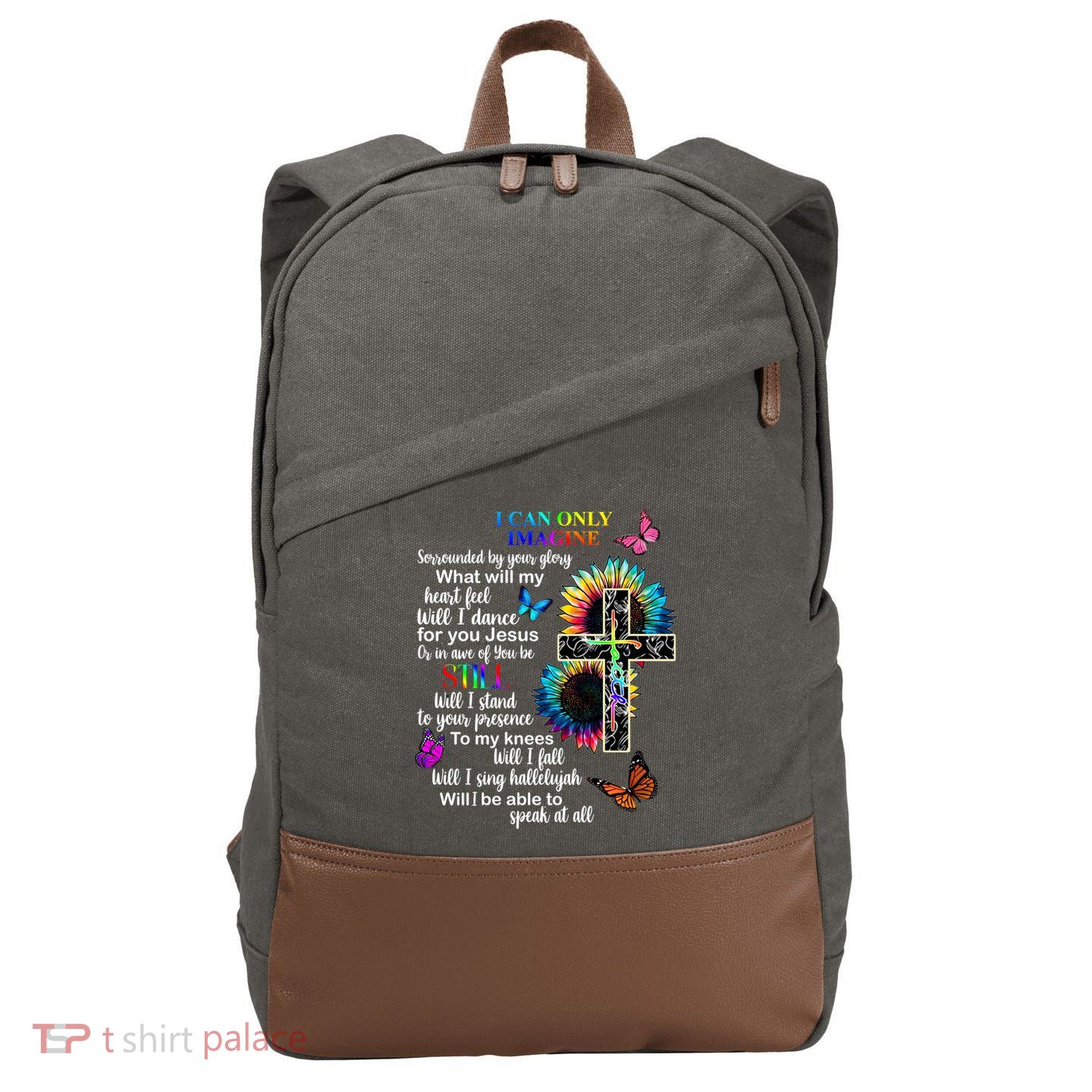 I Only Can Imagine Faith Christian Jesus God Cotton Canvas Backpack