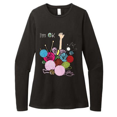 Im Ok Crochet And Knitting Funny Crocheting Womens CVC Long Sleeve Shirt