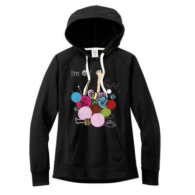 Im Ok Crochet And Knitting Funny Crocheting Women's Fleece Hoodie