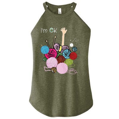 Im Ok Crochet And Knitting Funny Crocheting Women’s Perfect Tri Rocker Tank