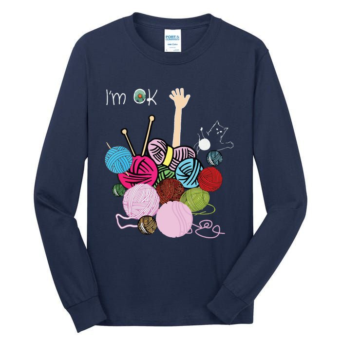 Im Ok Crochet And Knitting Funny Crocheting Tall Long Sleeve T-Shirt