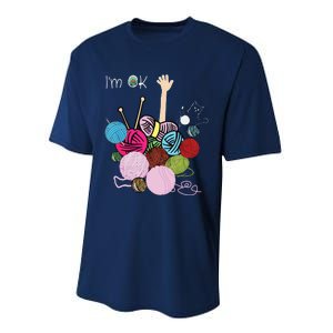 Im Ok Crochet And Knitting Funny Crocheting Performance Sprint T-Shirt