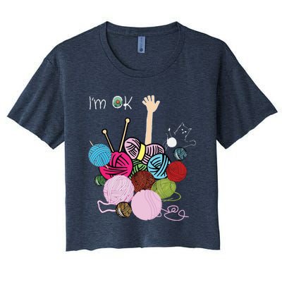 Im Ok Crochet And Knitting Funny Crocheting Women's Crop Top Tee