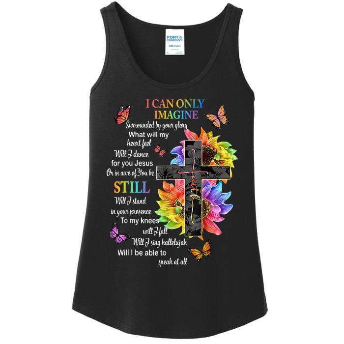 I Only Can Imagine Faith Christian Faith Jesus God Lover Ladies Essential Tank