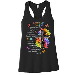 I Only Can Imagine Faith Christian Faith Jesus God Lover Women's Racerback Tank