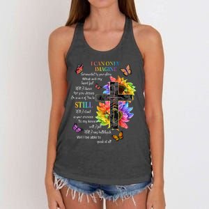 I Only Can Imagine Faith Christian Faith Jesus God Lover Women's Knotted Racerback Tank