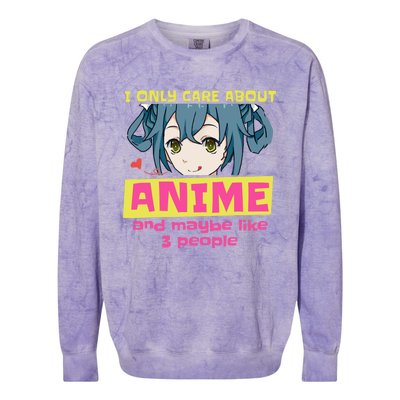 I Only Care About Anime And Like Maybe 3 People Anime Merch Colorblast Crewneck Sweatshirt