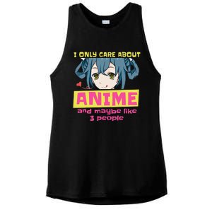 I Only Care About Anime And Like Maybe 3 People Anime Merch Ladies PosiCharge Tri-Blend Wicking Tank