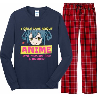 I Only Care About Anime And Like Maybe 3 People Anime Merch Long Sleeve Pajama Set