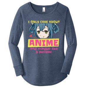 I Only Care About Anime And Like Maybe 3 People Anime Merch Women's Perfect Tri Tunic Long Sleeve Shirt