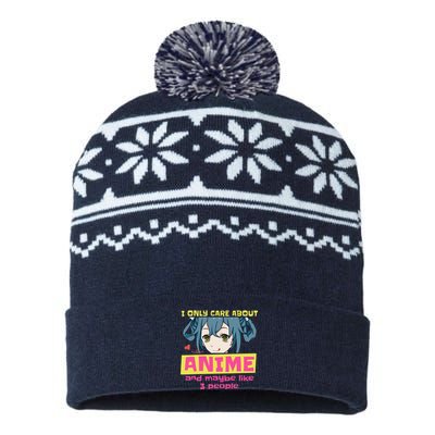 I Only Care About Anime And Like Maybe 3 People Anime Merch USA-Made Snowflake Beanie