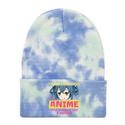 I Only Care About Anime And Like Maybe 3 People Anime Merch Tie Dye 12in Knit Beanie