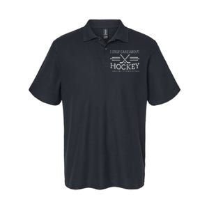 I Only Care About Hockey Gifts Idea For Sport Hockey Softstyle Adult Sport Polo