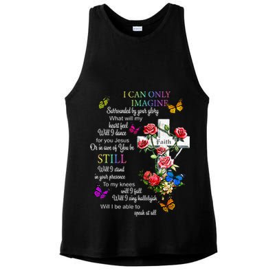 I Only Can Imagine Faith Christian Faith Jesus God Love Ladies PosiCharge Tri-Blend Wicking Tank