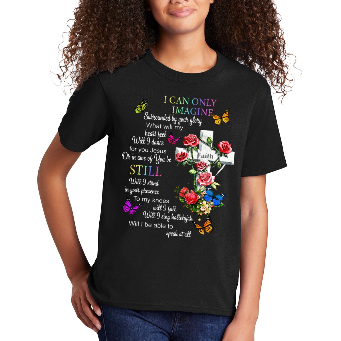 I Only Can Imagine Faith Christian Faith Jesus God Love Kids T-Shirt