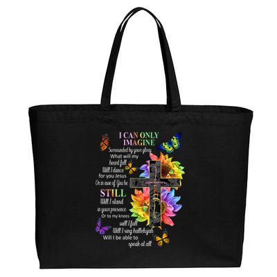 I Only Can Imagine Faith Christian Faith Jesus God Lover Cotton Canvas Jumbo Tote