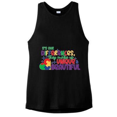 Its Our Differences They Make Us Unique And Beautiful Ladies PosiCharge Tri-Blend Wicking Tank