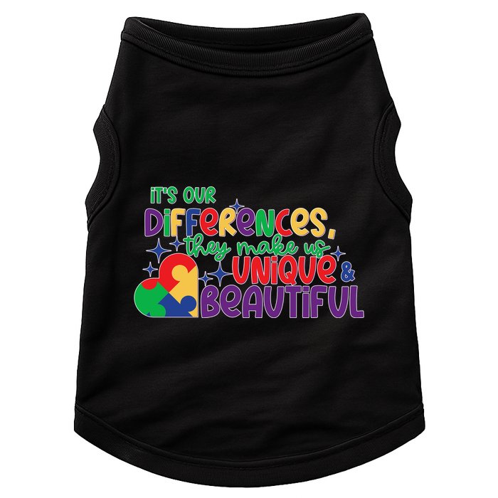 Its Our Differences They Make Us Unique And Beautiful Doggie Tank
