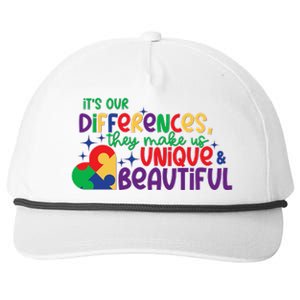 Its Our Differences They Make Us Unique And Beautiful Snapback Five-Panel Rope Hat