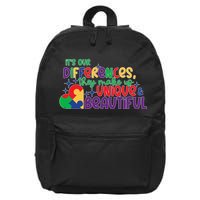 Its Our Differences They Make Us Unique And Beautiful 16 in Basic Backpack