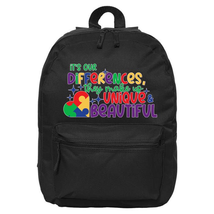 Its Our Differences They Make Us Unique And Beautiful 16 in Basic Backpack