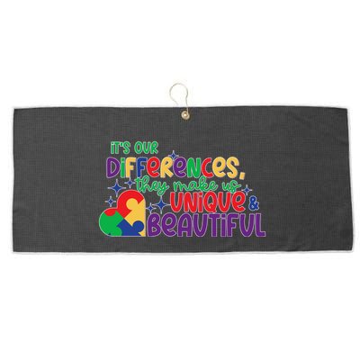 Its Our Differences They Make Us Unique And Beautiful Large Microfiber Waffle Golf Towel