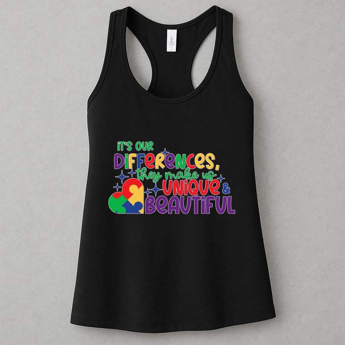 Its Our Differences They Make Us Unique And Beautiful Womens Tank Top