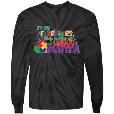 Its Our Differences They Make Us Unique And Beautiful Tie-Dye Long Sleeve Shirt