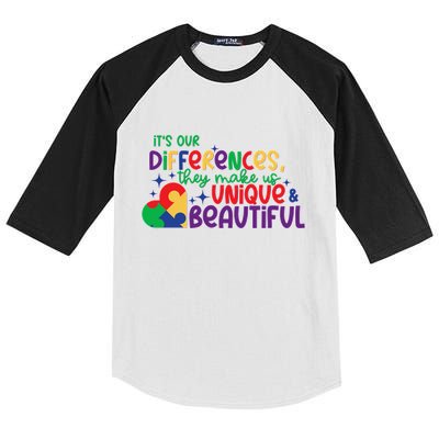 Its Our Differences They Make Us Unique And Beautiful Kids Colorblock Raglan Jersey