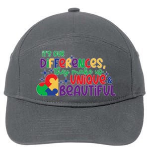 Its Our Differences They Make Us Unique And Beautiful 7-Panel Snapback Hat