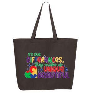 Its Our Differences They Make Us Unique And Beautiful 25L Jumbo Tote