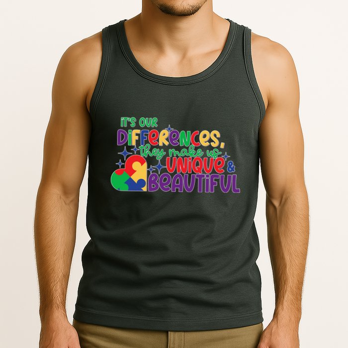 Its Our Differences They Make Us Unique And Beautiful Tank Top