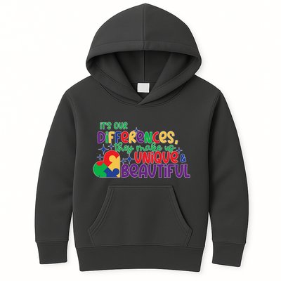 Its Our Differences They Make Us Unique And Beautiful Kids Hoodie