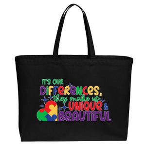 Its Our Differences They Make Us Unique And Beautiful Cotton Canvas Jumbo Tote