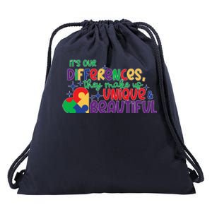 Its Our Differences They Make Us Unique And Beautiful Drawstring Bag