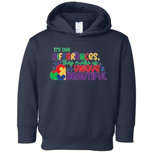 Its Our Differences They Make Us Unique And Beautiful Toddler Hoodie