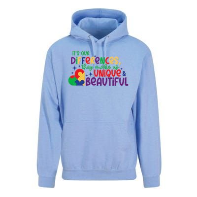 Its Our Differences They Make Us Unique And Beautiful Unisex Surf Hoodie