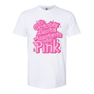 In October Dental Assistant Wear Breast Cancer Support Gift Softstyle CVC T-Shirt