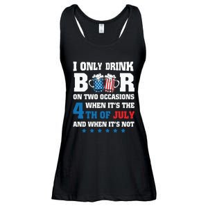 I Only Drink Beers On Two Occasions When It Is 4th Of July Ladies Essential Flowy Tank