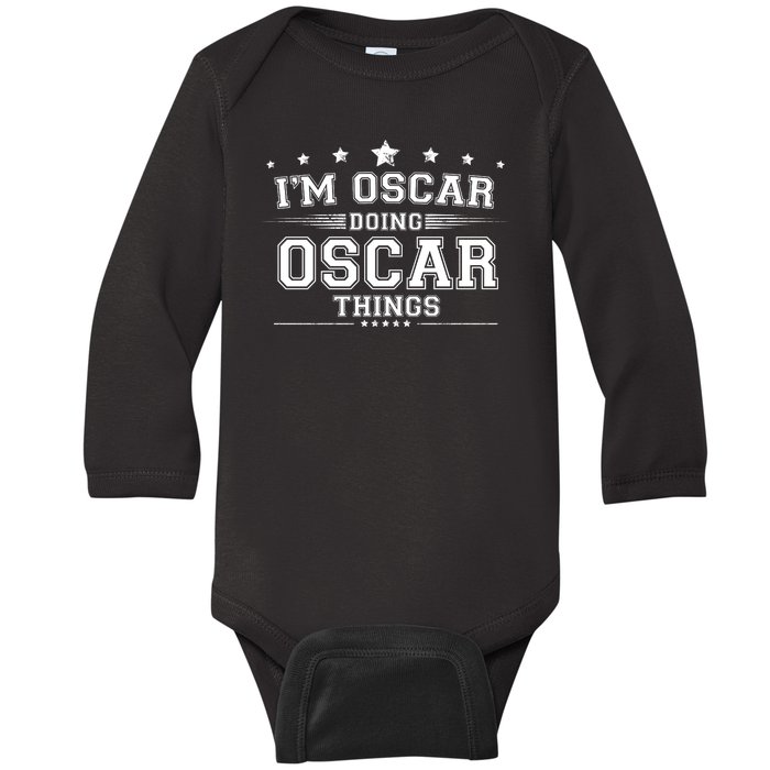 Im Oscar Doing Oscar Things Baby Long Sleeve Bodysuit