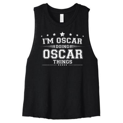 Im Oscar Doing Oscar Things Women's Racerback Cropped Tank