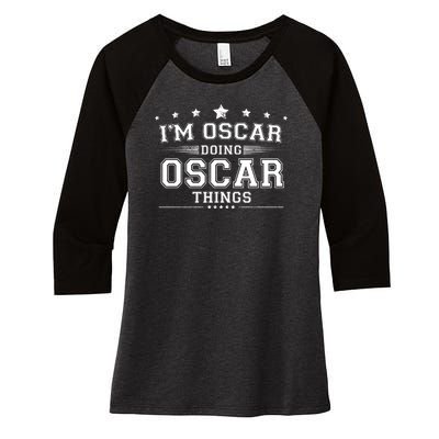 Im Oscar Doing Oscar Things Women's Tri-Blend 3/4-Sleeve Raglan Shirt