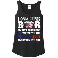 I Only Drink Beers On Two Occasions When It Is 4th Of July Ladies Essential Tank