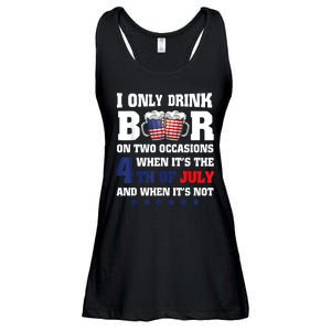 I Only Drink Beers On Two Occasions When It Is 4th Of July Ladies Essential Flowy Tank