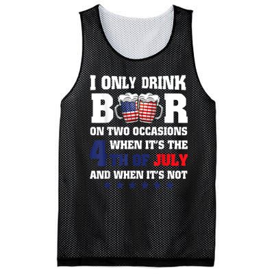 I Only Drink Beers On Two Occasions When It Is 4th Of July Mesh Reversible Basketball Jersey Tank