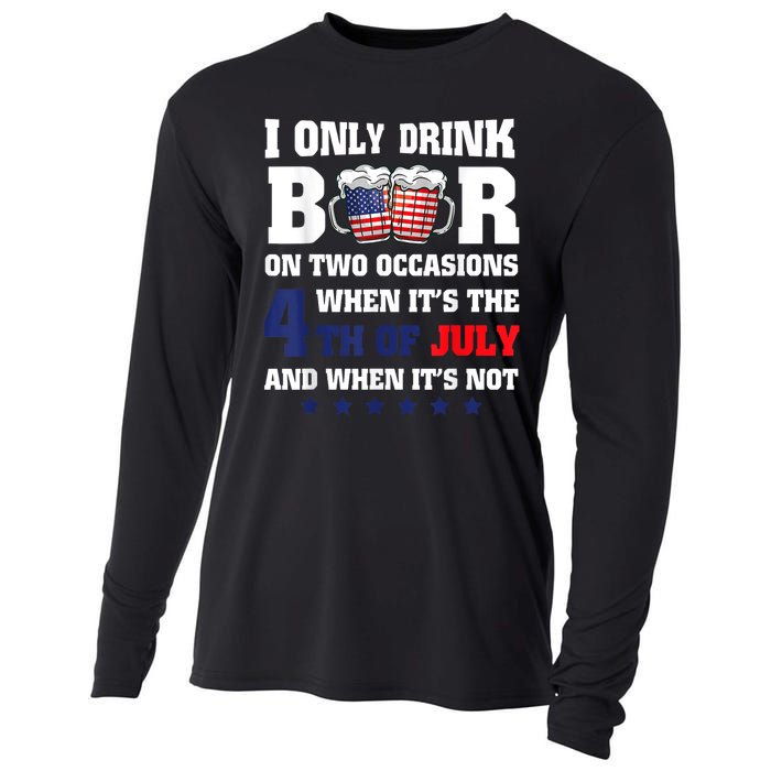 I Only Drink Beers On Two Occasions When It Is 4th Of July Cooling Performance Long Sleeve Crew